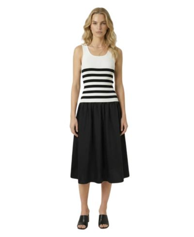 Женское платье миди Modenaire Striped Knit Contrast Skirt