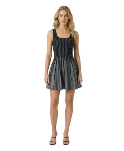 Женское мини-платье Modenaire Sleeveless Rib-Knit Flared Mini Dress