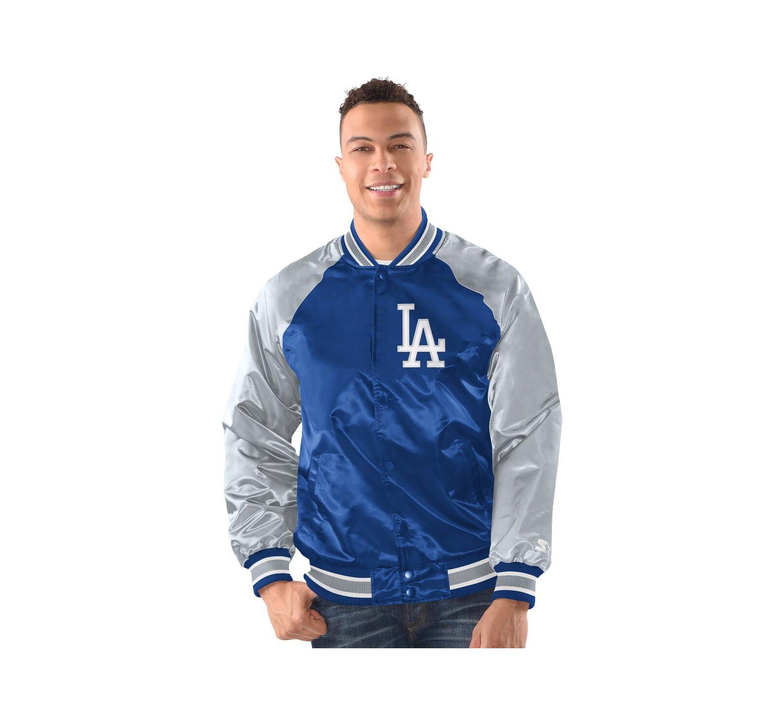 Starter Men's Royal/Gray Los Angeles Dodgers Raglan Blitz Varsity Jacket