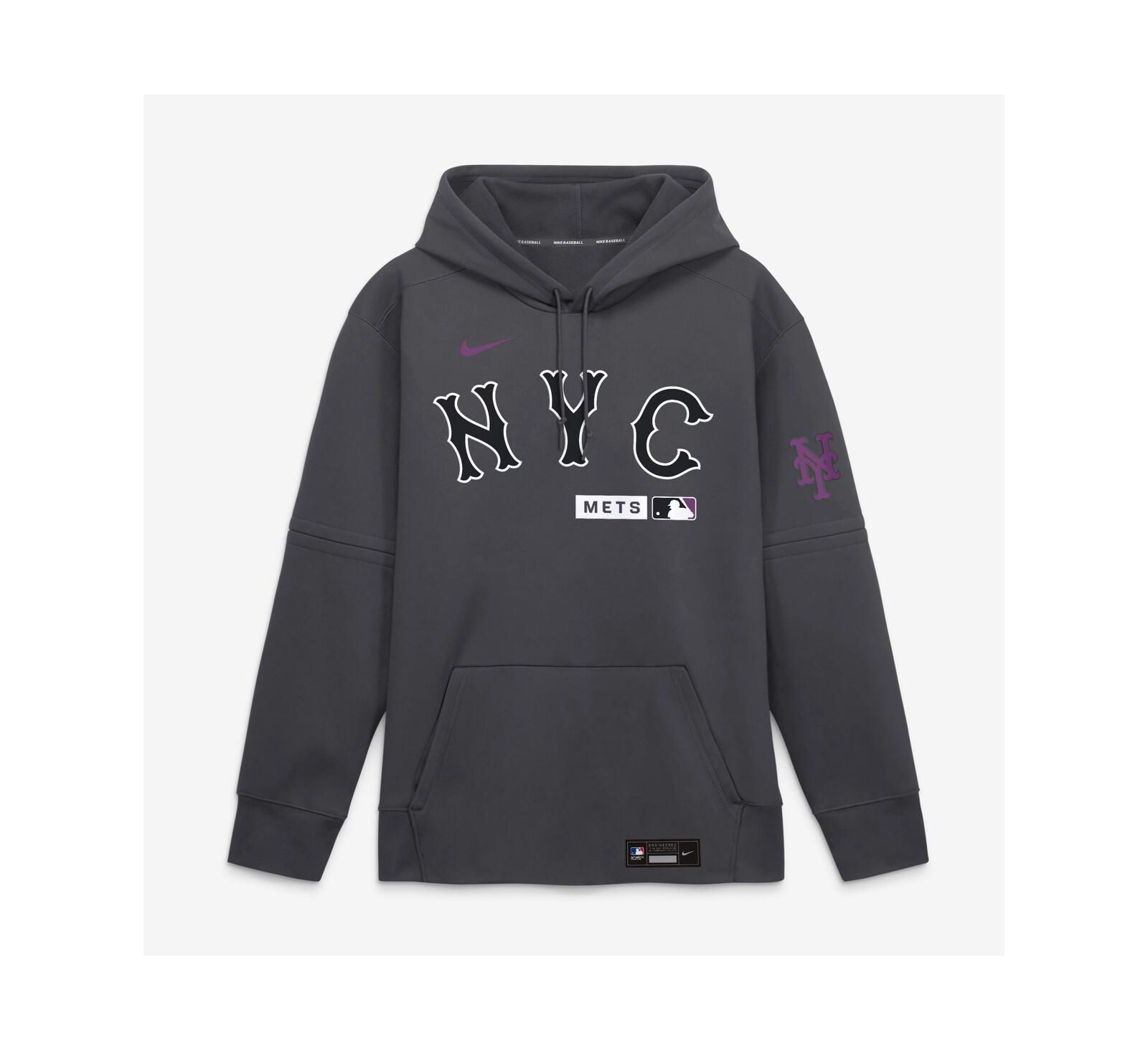 Мужское худи Nike New York Mets Authentic Collection City Connect Therma-FIT, антрацит