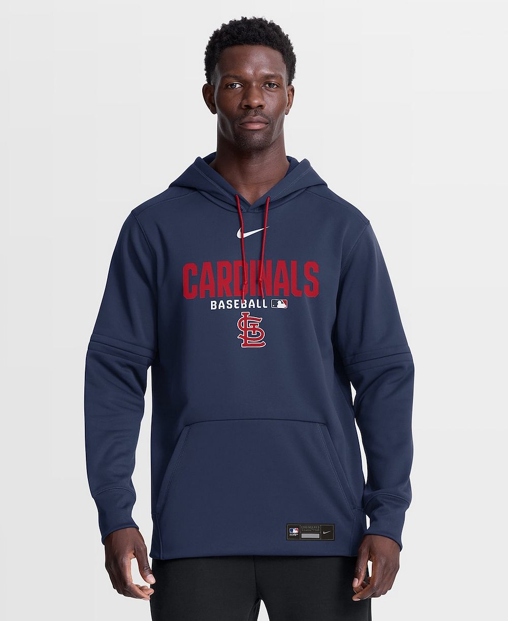 Мужское худи Nike Navy St. Louis Cardinals Authentic Collection Therma-FIT