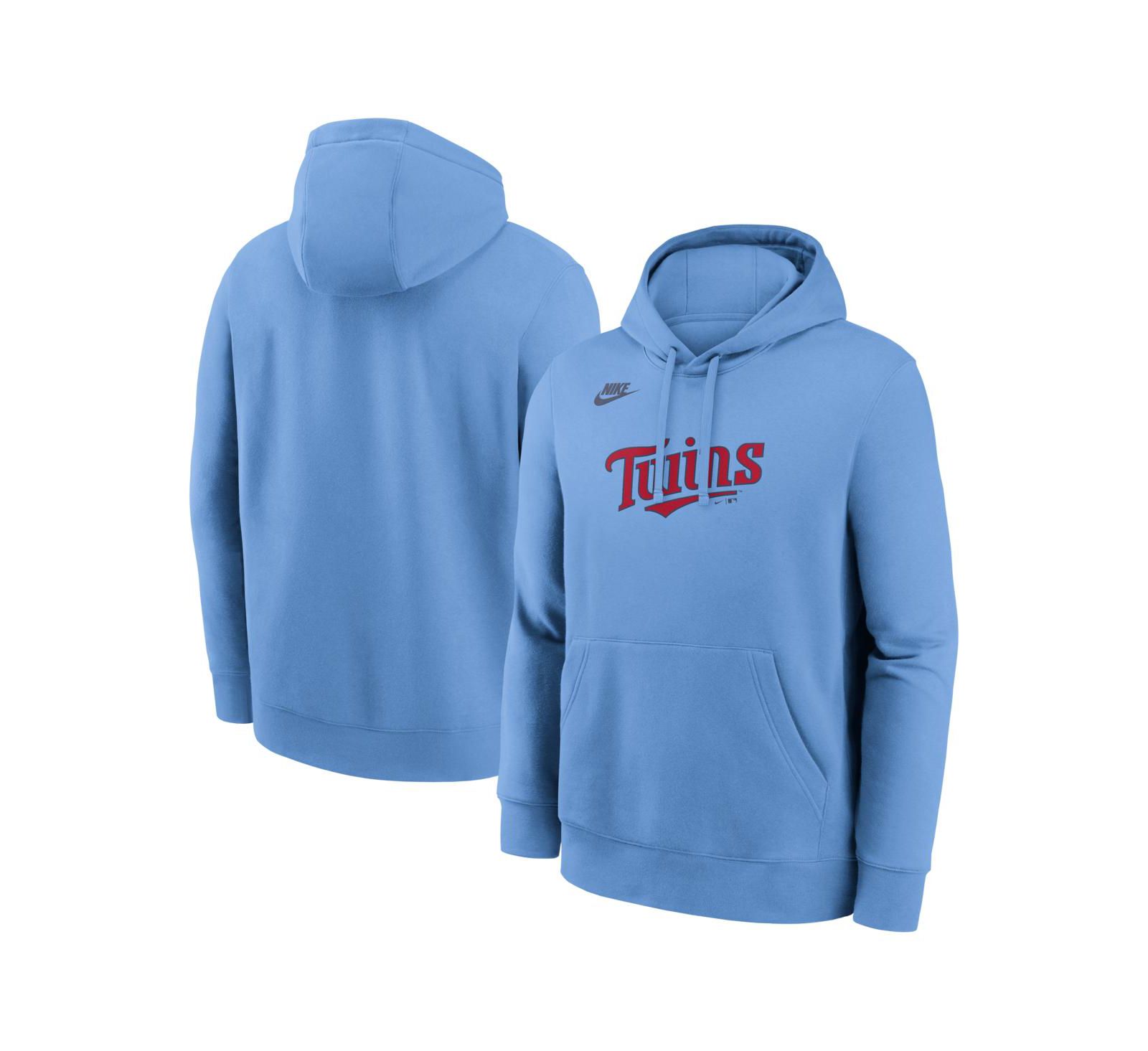 Nike Men's Light Blue Minnesota Twins Cooperstown Collection Wordmark Club Hoodie