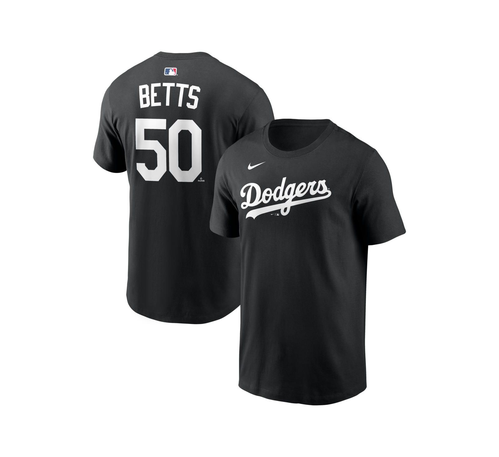 Nike Men's Mookie Betts Black Los Angeles Dodgers Name & Number T-Shirt