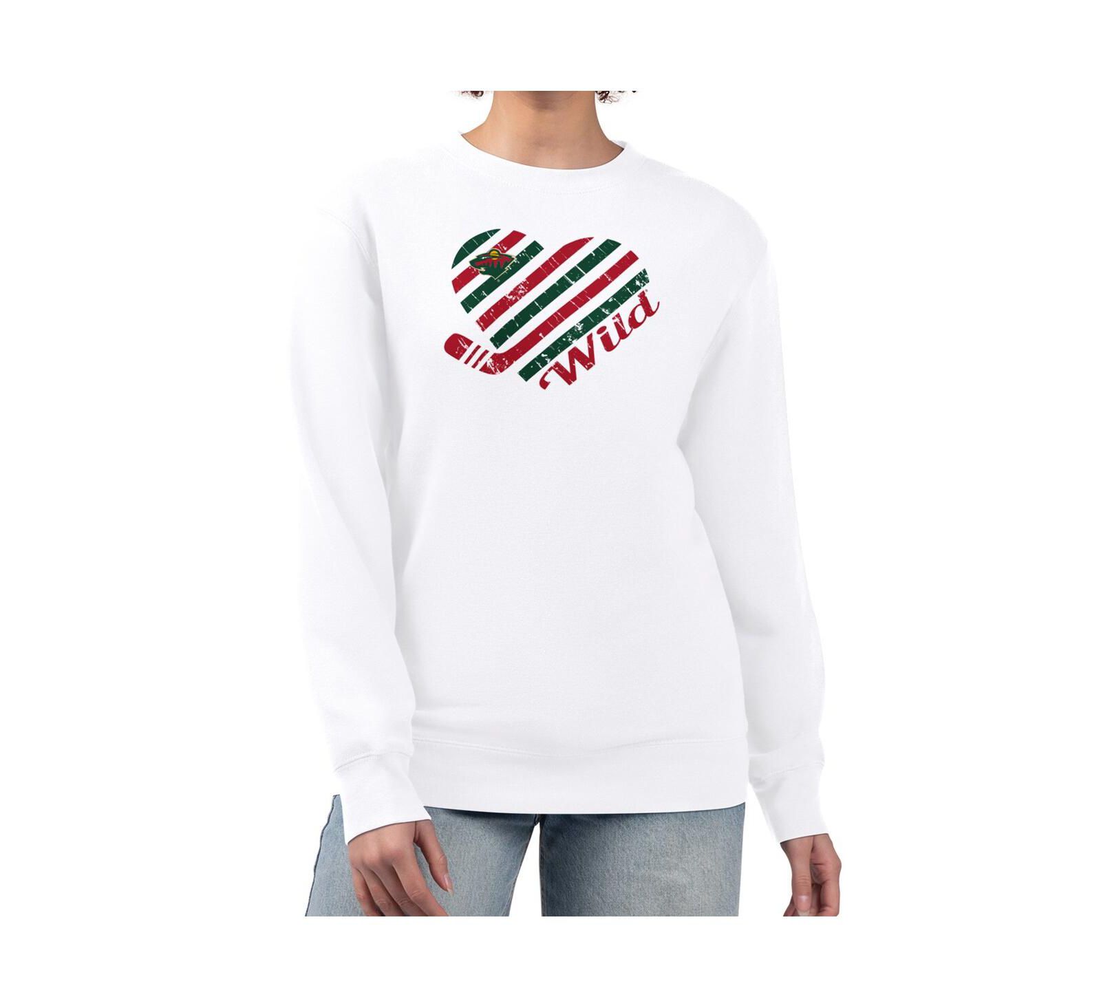 Женский свитшот G-III 4Her by Carl Banks White Minnesota Wild Heart Graphic Pullover