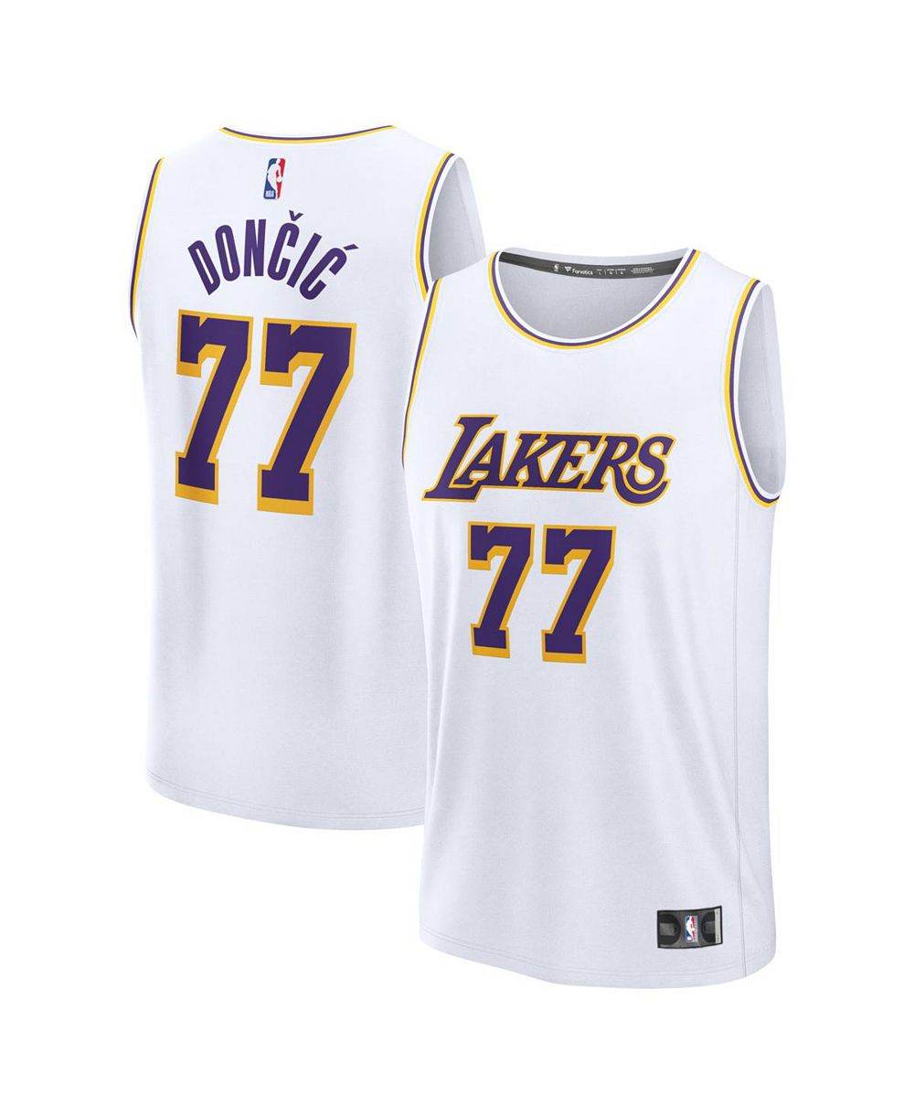 Fanatics Футболка-реплика Fast Break Association Edition для мальчиков и девочек, белая, Лос-Анджелес Лейкерс, Лука Дончич