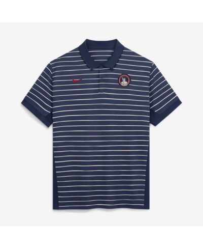 Мужская рубашка-поло Nike Cleveland Guardians Authentic Collection City Connect Striped Victory Dri-FIT, темно-синий/кремовый