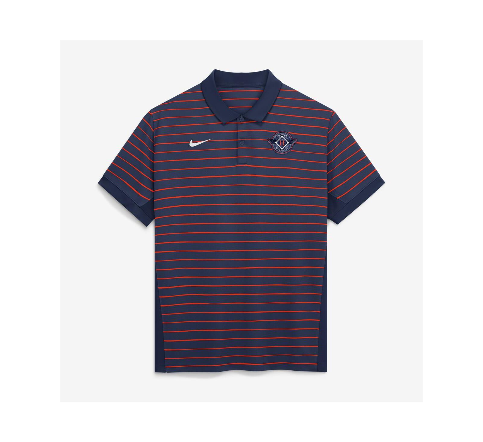 Nike Мужская рубашка-поло Houston Astros Authentic Collection City Connect Striped Victory Dri-FIT