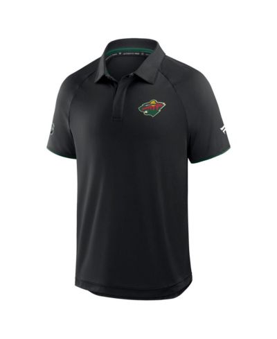 Мужская рубашка-поло Fanatics Black Minnesota Wild Authentic Pro Rink Raglan