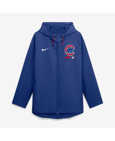 Nike Men's Royal Chicago Cubs Authentic Collection Raglan Therma-FIT Full-Zip Hooded Jacket
