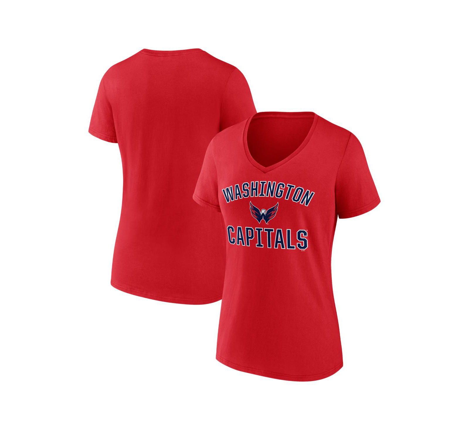 Logo Athletic Женская футболка с V-образным вырезом Washington Capitals Red