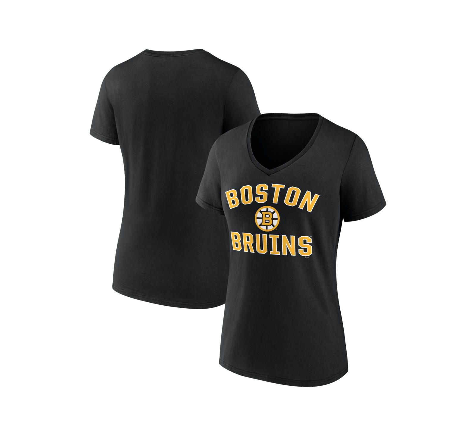 Женская футболка Logo Athletic Boston Bruins Arch Victory V-Neck, черная