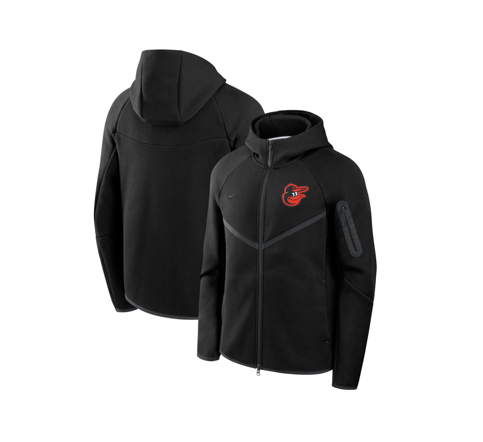 Мужское худи Nike Baltimore Orioles Tech Fleece Raglan Full-Zip Windrunner