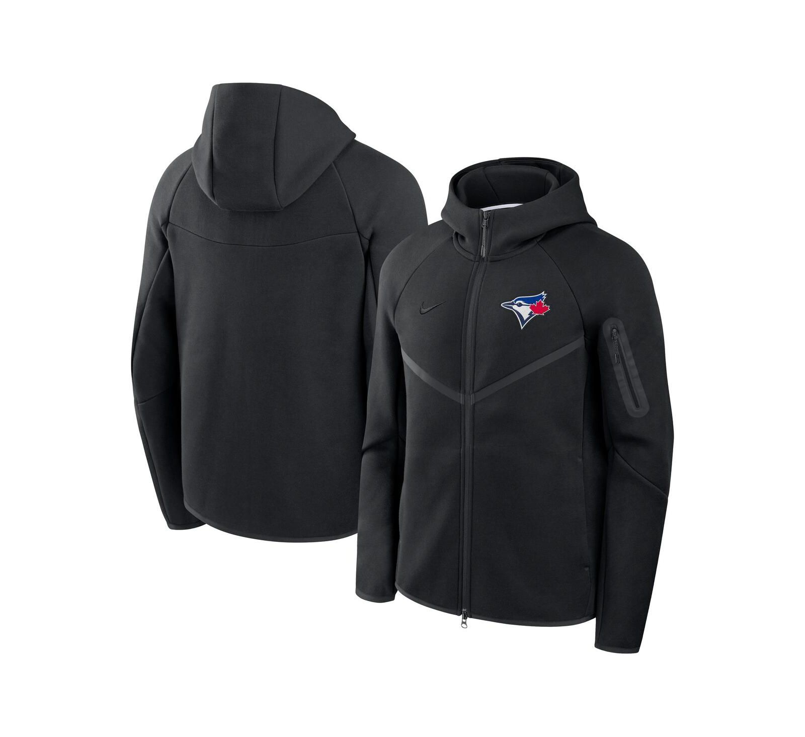 Nike мужское черное худи-пуловер Tech Fleece Raglan Full-Zip Windrunner Toronto Blue Jays
