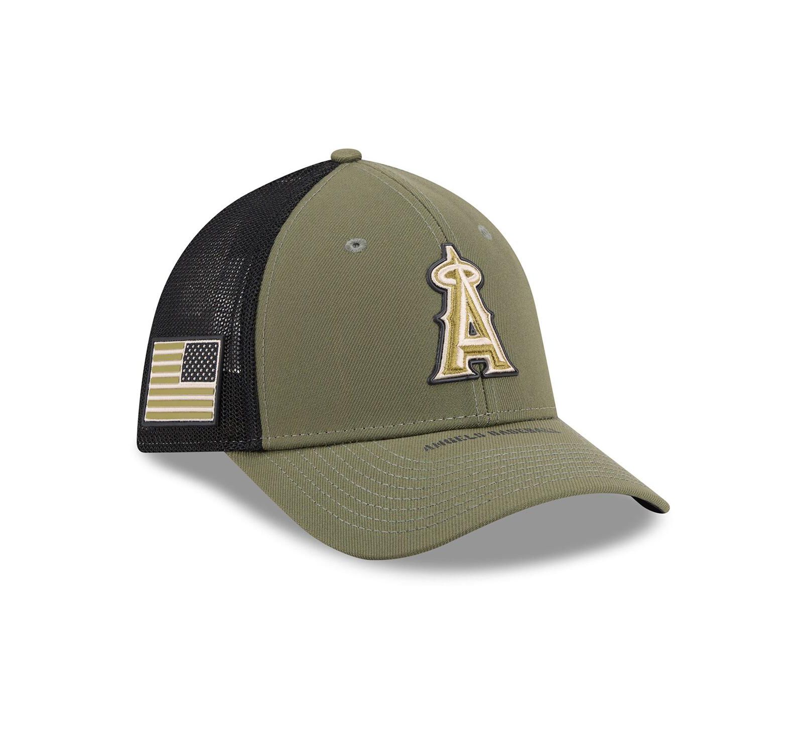 New Era Мужская кепка 39THIRTY M-Crown Flex Olive Los Angeles Angels 2026 Armed Forces Day
