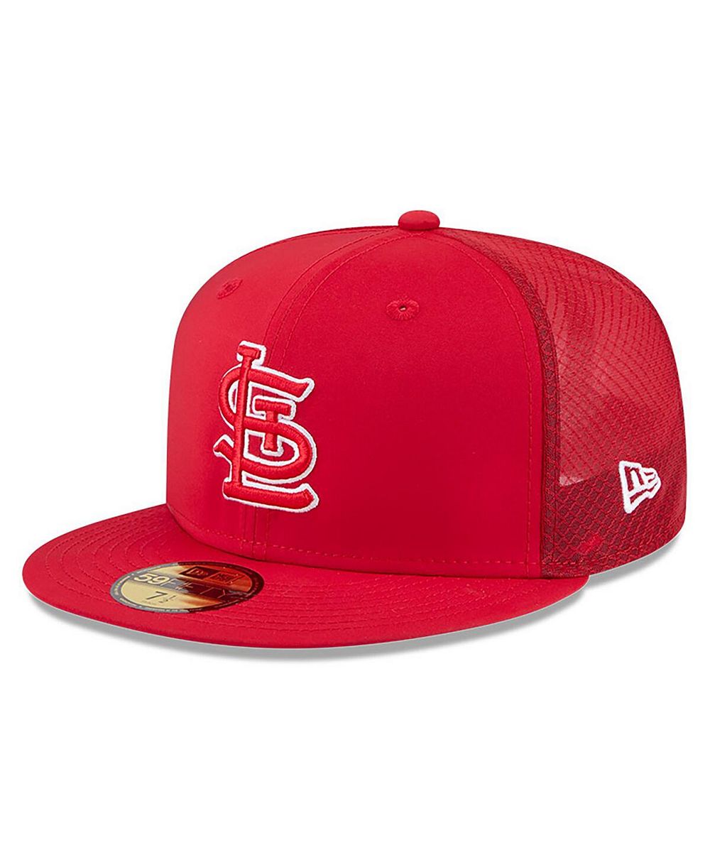 Мужская кепка New Era Red St. Louis Cardinals 2026 Batting Practice 59FIFTY Fitted