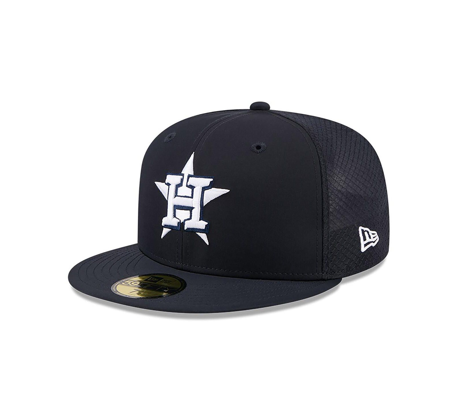 Мужская кепка New Era Navy Houston Astros 2026 Batting Practice 59FIFTY Fitted