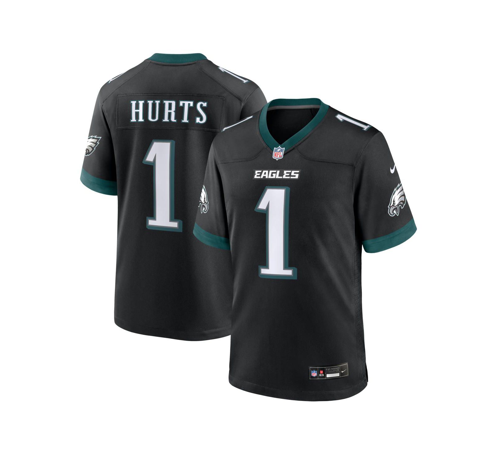 Nike Мужская черная джерси Philadelphia Eagles Jalen Hurts Alternate Game