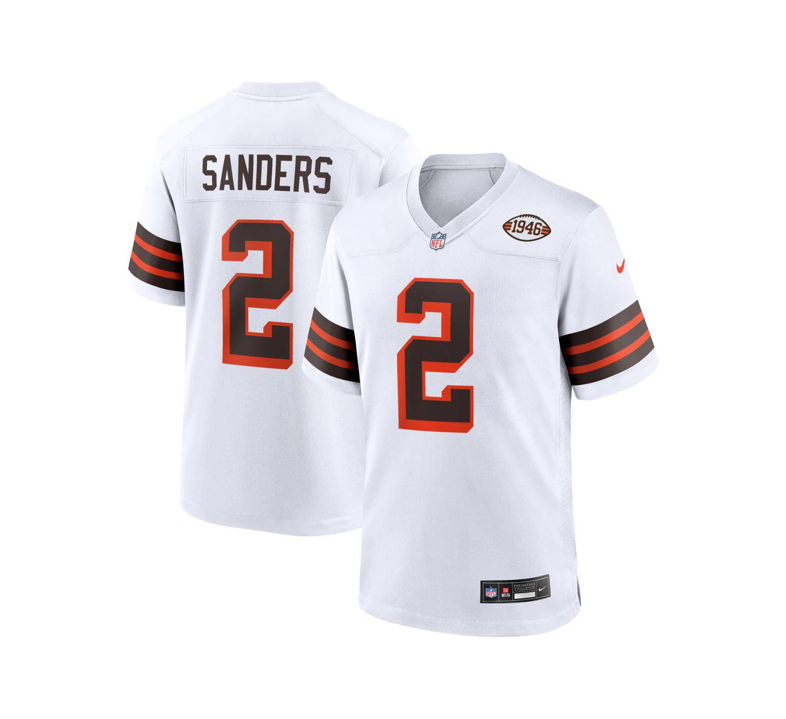 Мужская игровая джерси Nike Shedeur Sanders White Cleveland Browns Alternate