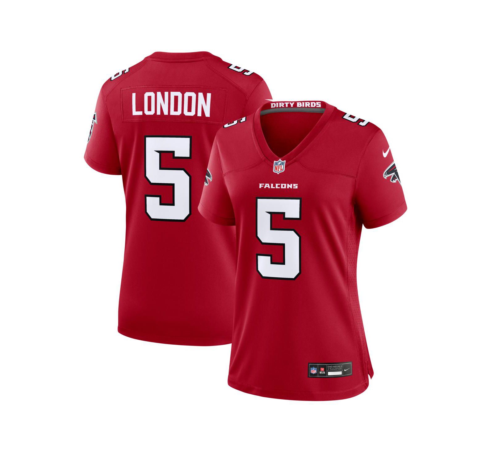 Игровая джерси Nike Drake London Red Atlanta Falcons Женская