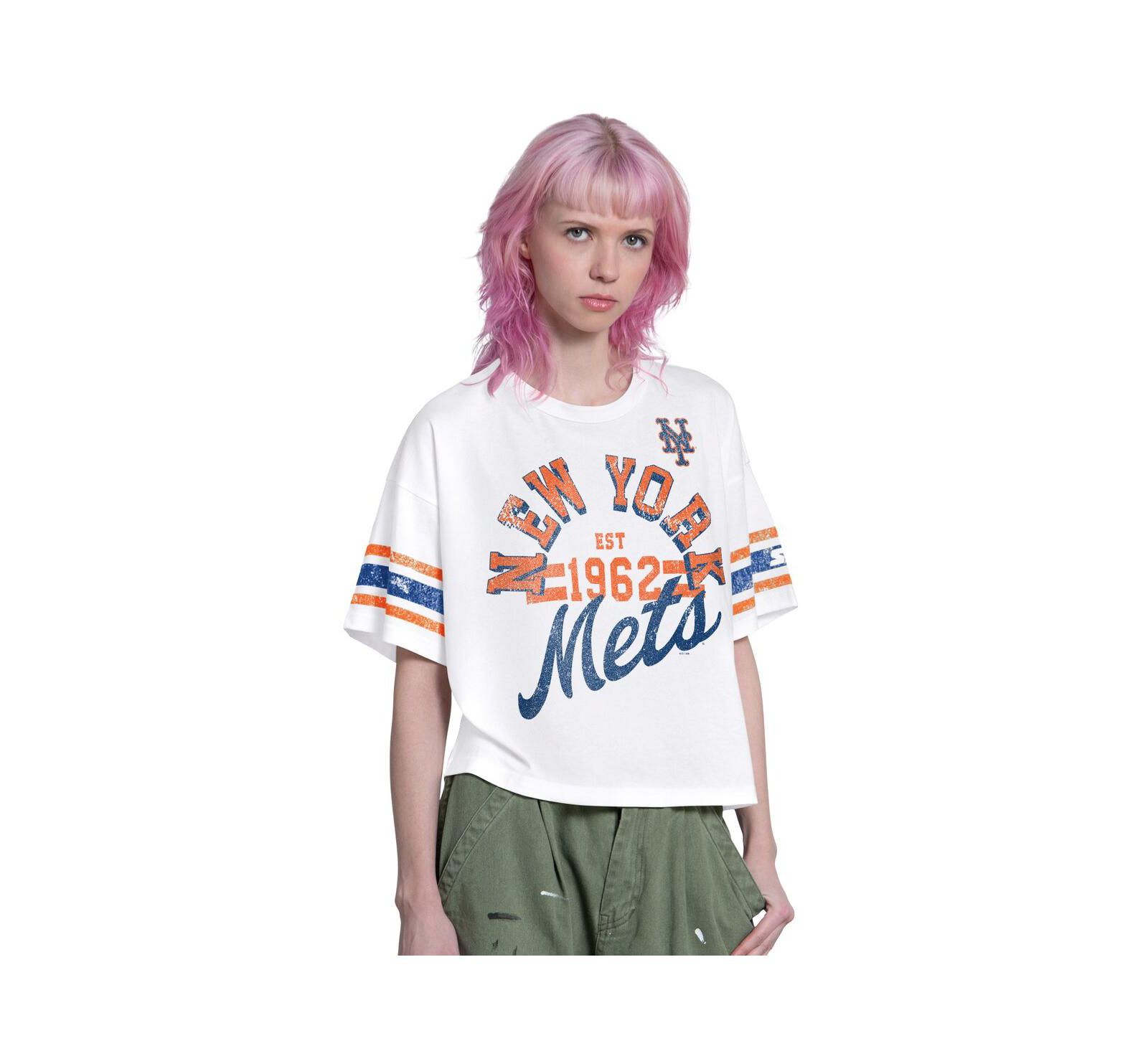 Женская укороченная футболка Starter New York Mets, белая