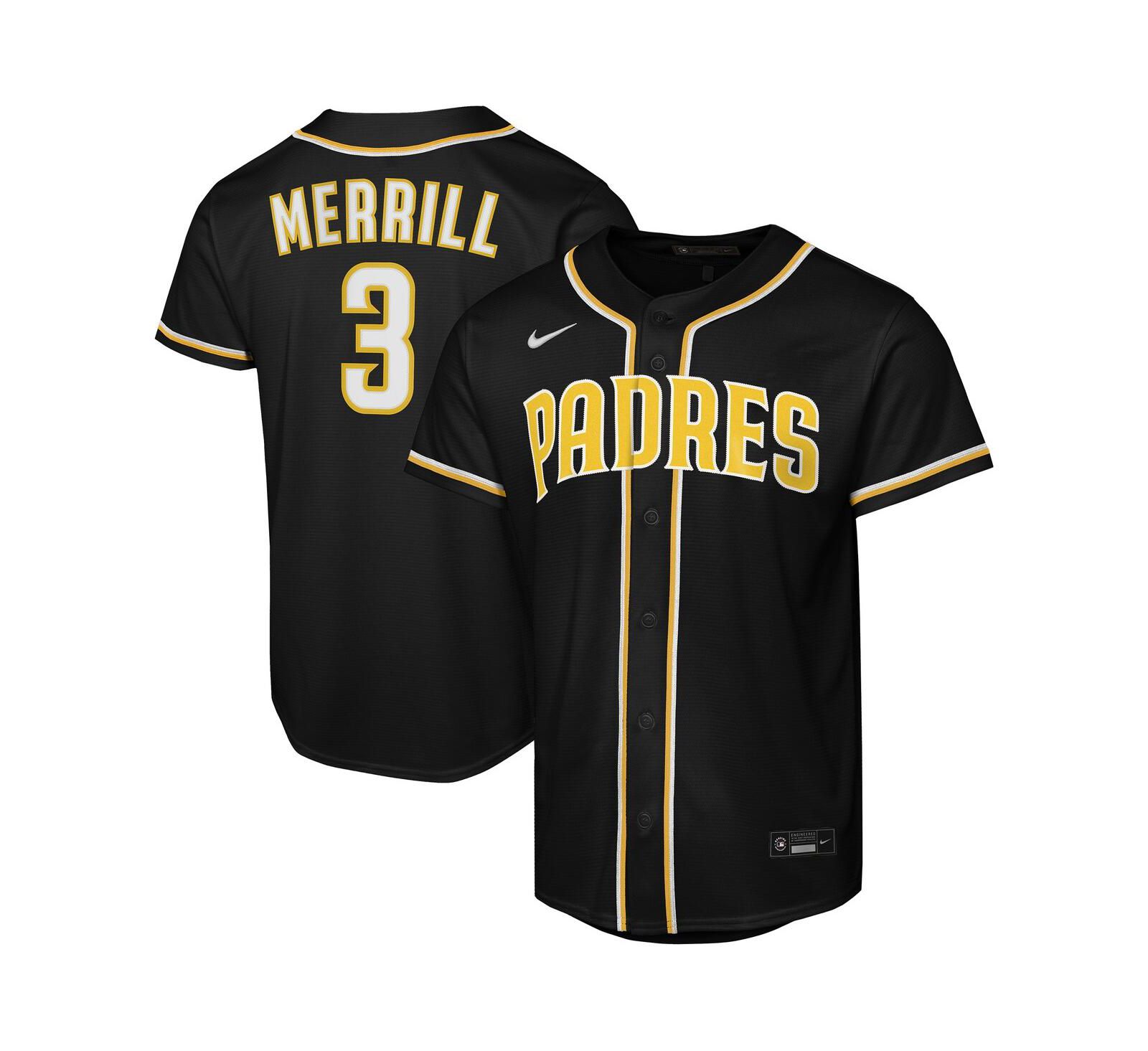 Детская джерси Nike Jackson Merrill Black San Diego Padres Fashion Replica Player