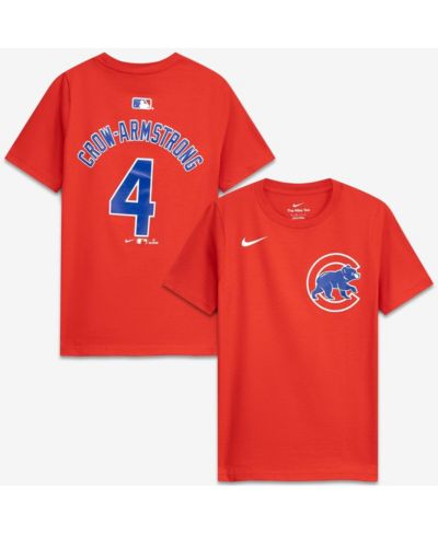 Nike Big Boys and Girls Pete Crow-Armstrong Red Chicago Cubs Name & Number T-Shirt