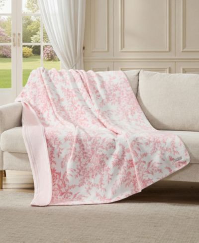 Laura Ashley Bedford принтованный мягкий реверсивный плед 70" x 50"