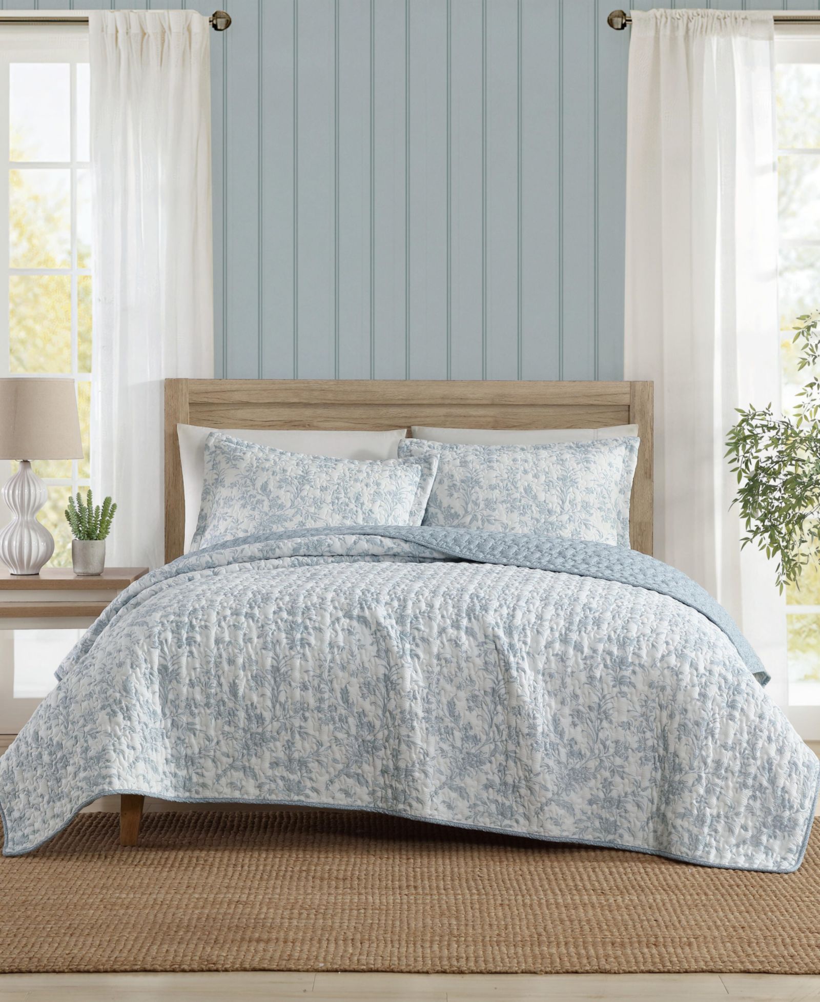 Комплект из 3 стеганых покрывал Laura Ashley Amberly Seersucker, Twin