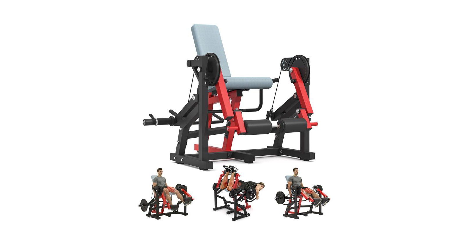 AECOJOY Leg Extension and Curl Lower Body Workout Machine Convertible Seated Extension and Lying Curl Bench