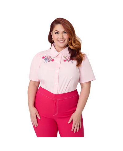 Unique Vintage Plus Size 1940s Collared Blouse