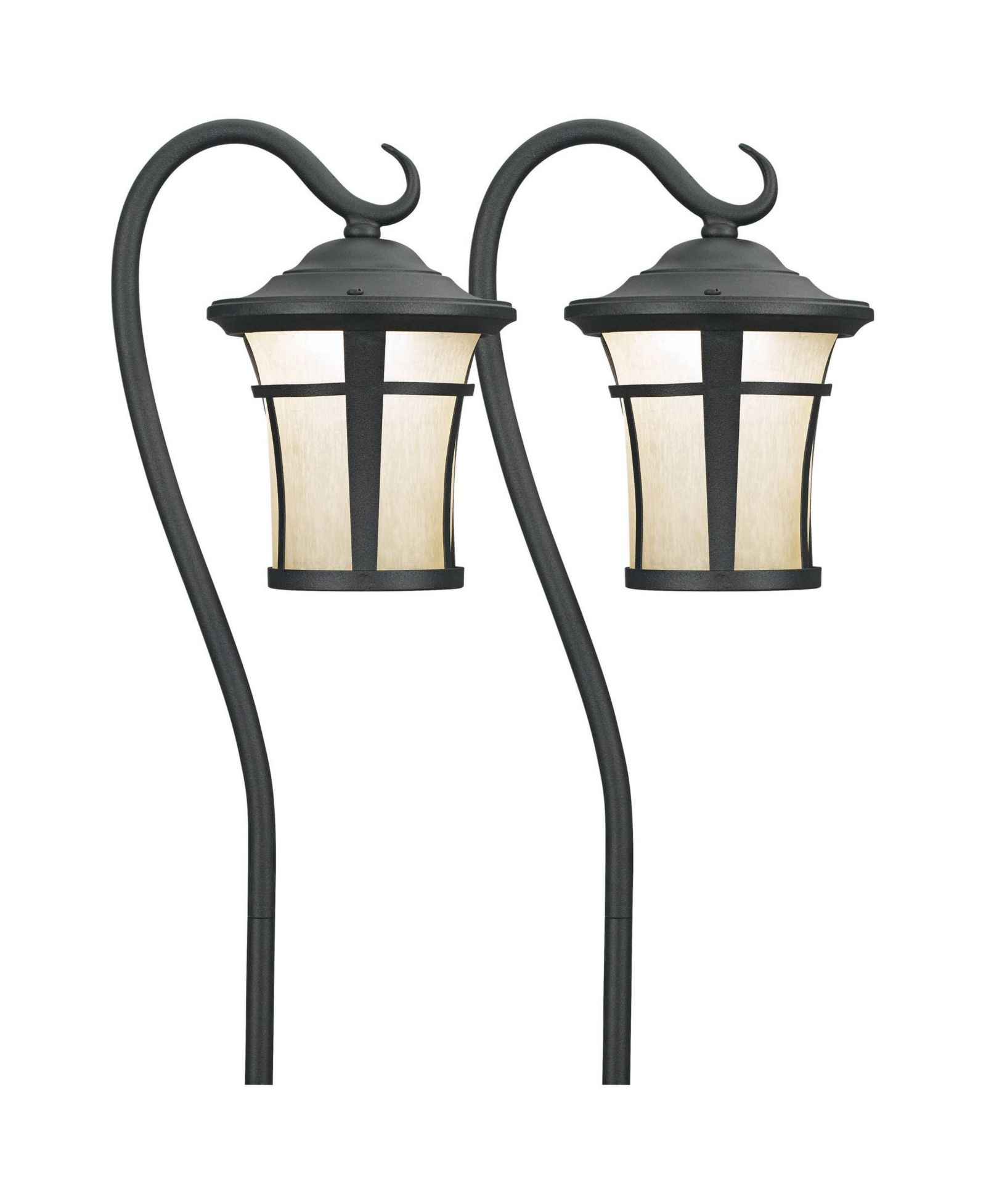 John Timberland Carriage 23" High Mission Outdoor Landscape Path Lights Porch House Set of 2 LED Bulb Textured Black Finish