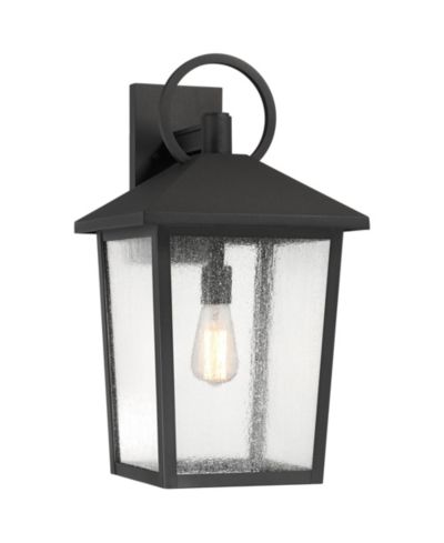 John Timberland Westmont 22" High Modern Outdoor Wall Light Fixture Mount Porch House Weatherproof Sand Black Aluminum Glass Shade