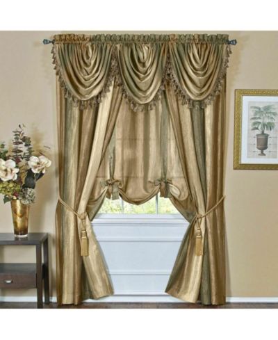 Комплект штор и ламбрекенов GoodGram Royal Ombre Crushed Semi Sheer Complete 6 Piece Window Curtain and Valance Set
