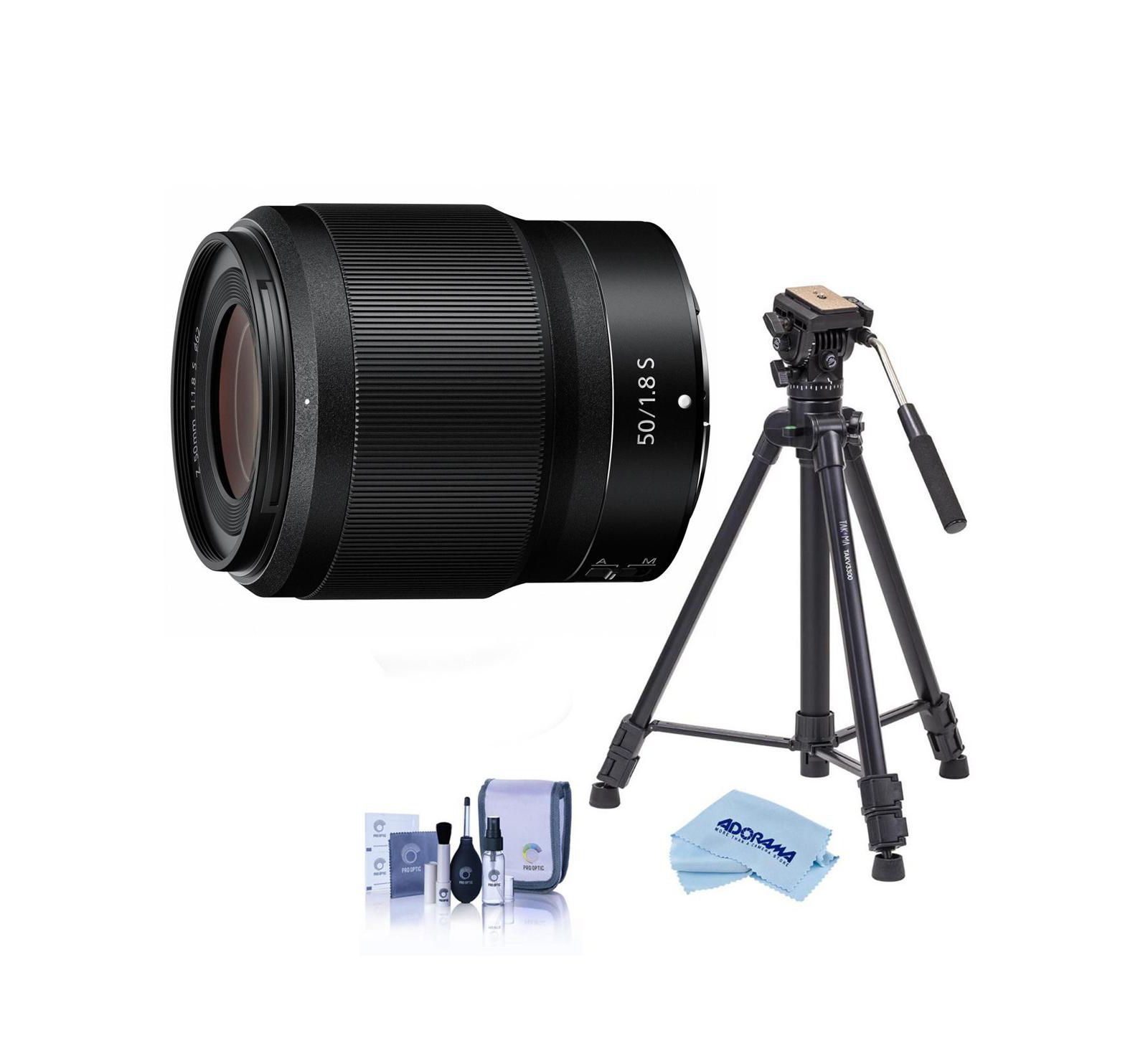 Nikon Nikkor Z 50mm f/1.8 S Lens and Tripod, 2-Piece Bundle for Z Series Mirrorless Cameras