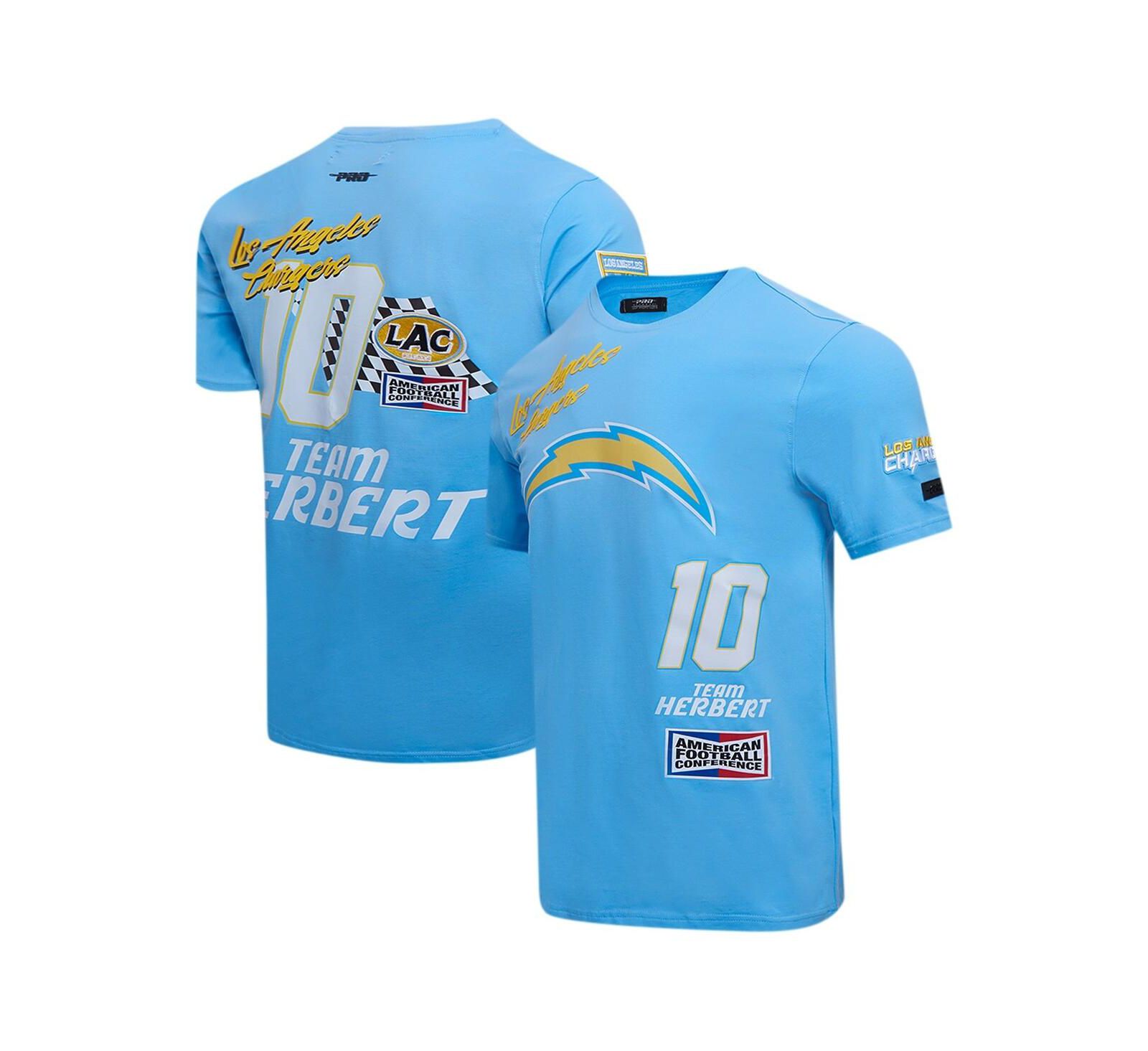 Мужская футболка Pro Standard Justin Herbert Powder Blue Los Angeles Chargers