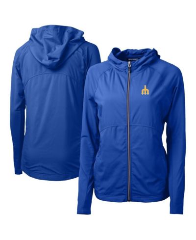 Cutter & Buck Women's Royal Seattle Mariners Adapt Eco Knit Hybrid Full-Zip Hoodie