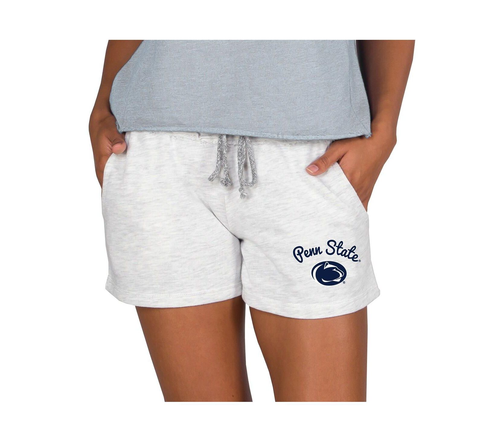 Concepts Sport Women's Ash Penn State Nittany Lions Mainstream French Terry Tri-Blend Shorts
