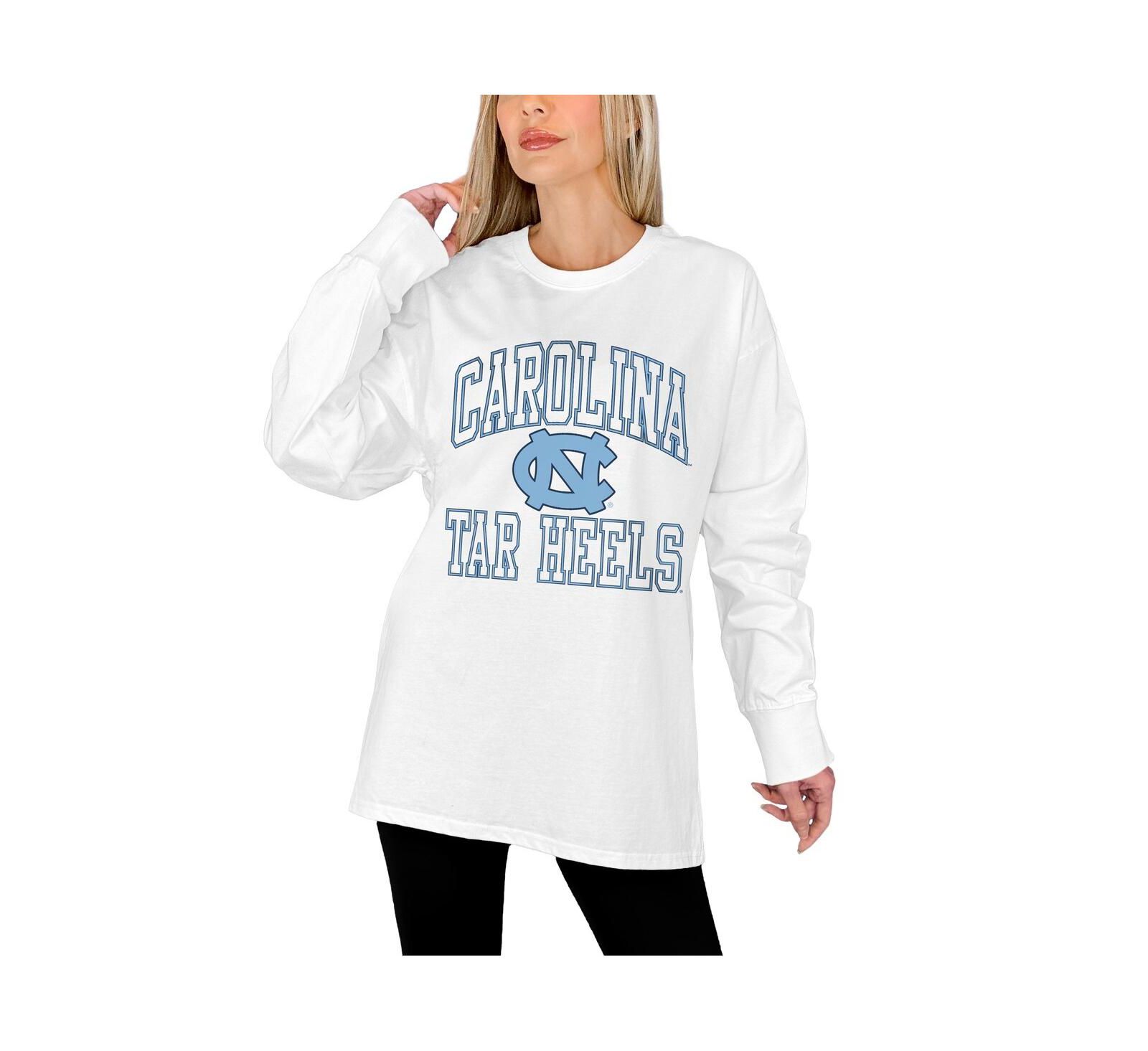 Gameday Couture Women's White North Carolina Tar Heels Mind Games Oversized Long Sleeve T-Shirt