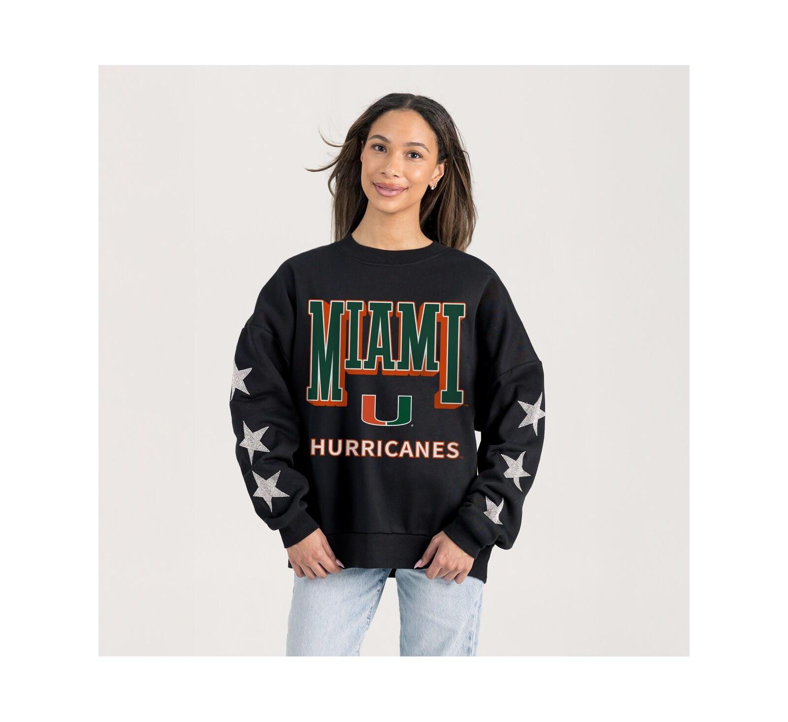 Свитшот Gameday Couture Women's Black Miami Hurricanes Pure Victory Relaxed Rhinestone Pullover