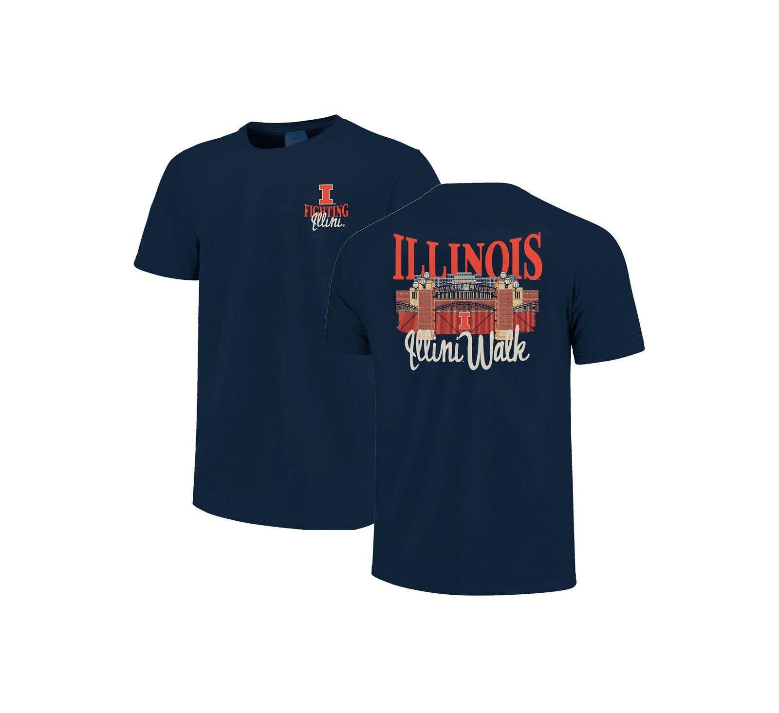 Image One Men's and Women's Navy Illinois Fighting Illini Hyper Local Stadium Gates T-Shirt