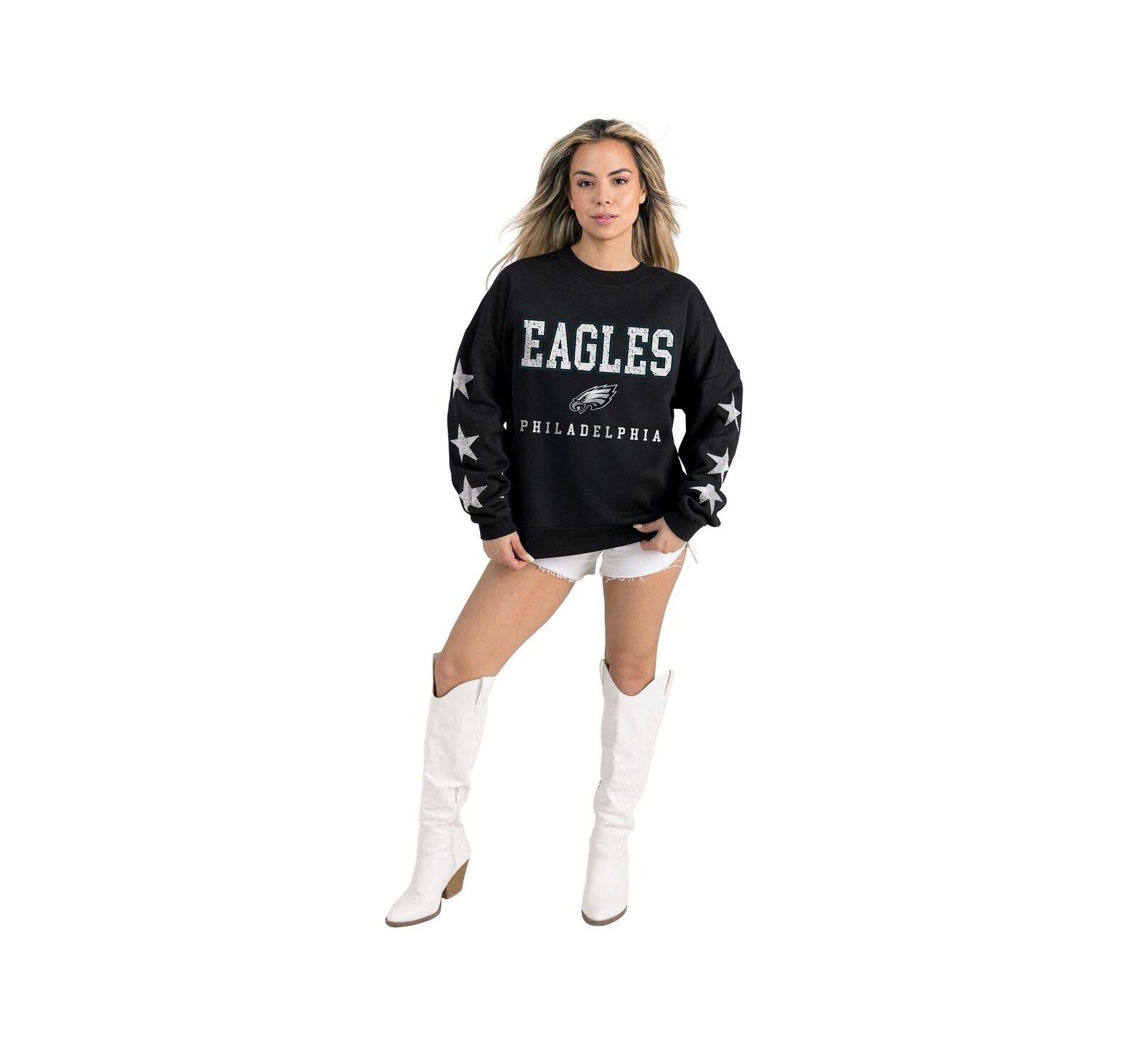 Женская толстовка Gameday Couture Philadelphia Eagles Velocity Relaxed Rhinestone Pullover, черная