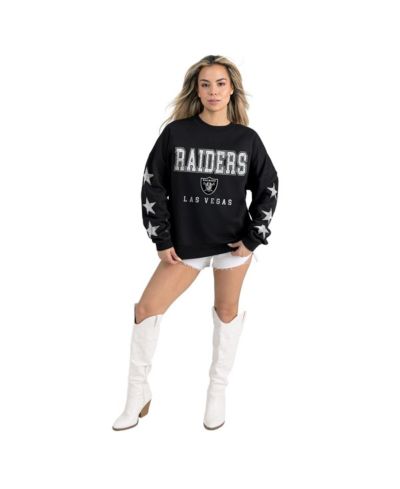 Женское худи Gameday Couture Black Las Vegas Raiders Velocity Relaxed Rhinestone Pullover