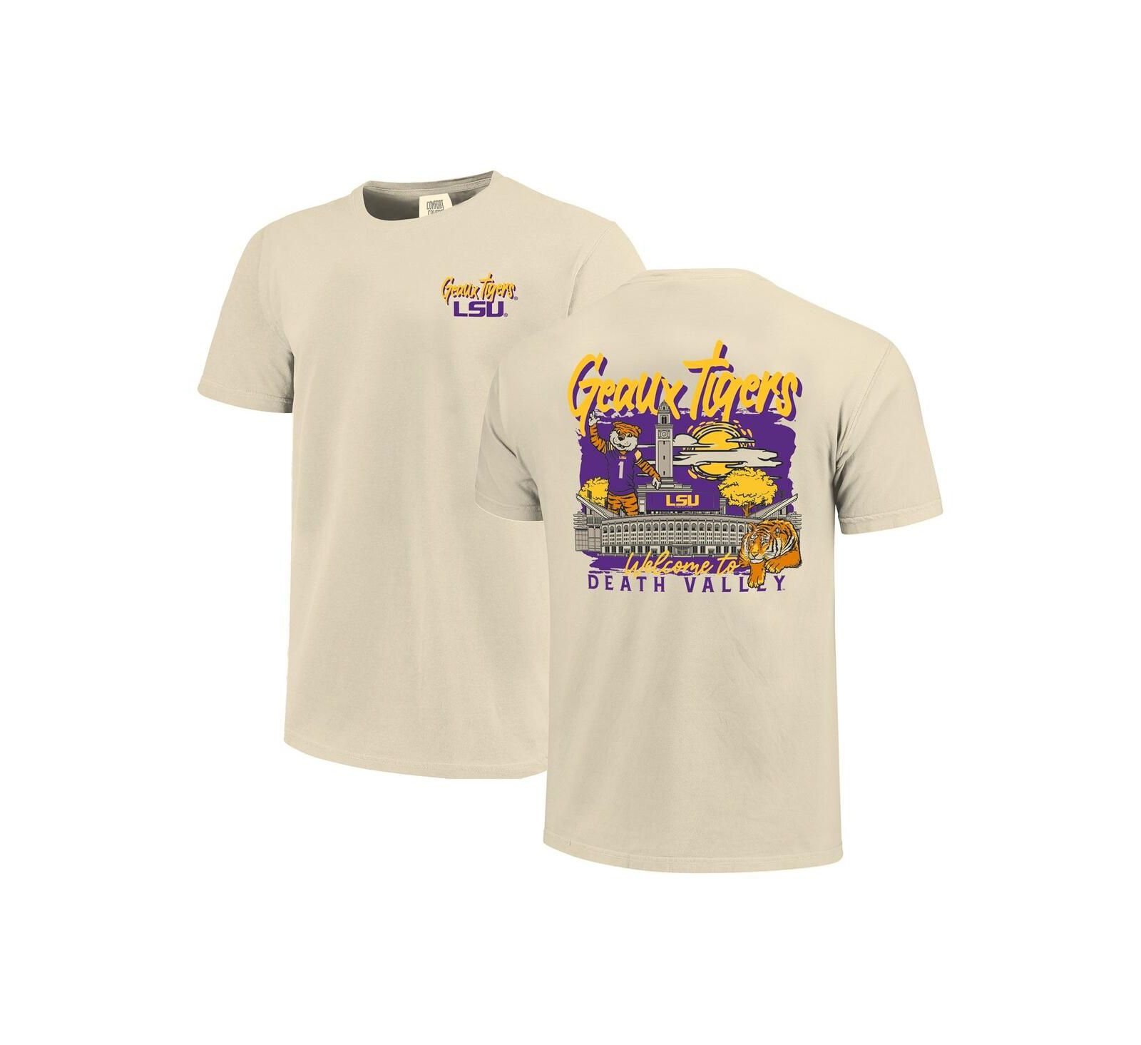 Image One Мужская футболка LSU Tigers Comfort Colors Natural Hand-Drawn Campus Stack