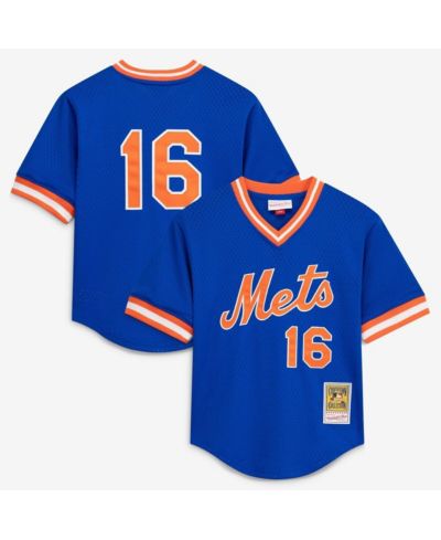 Детская джерси Mitchell & Ness Dwight Gooden Royal New York Mets Mesh Batting Practice