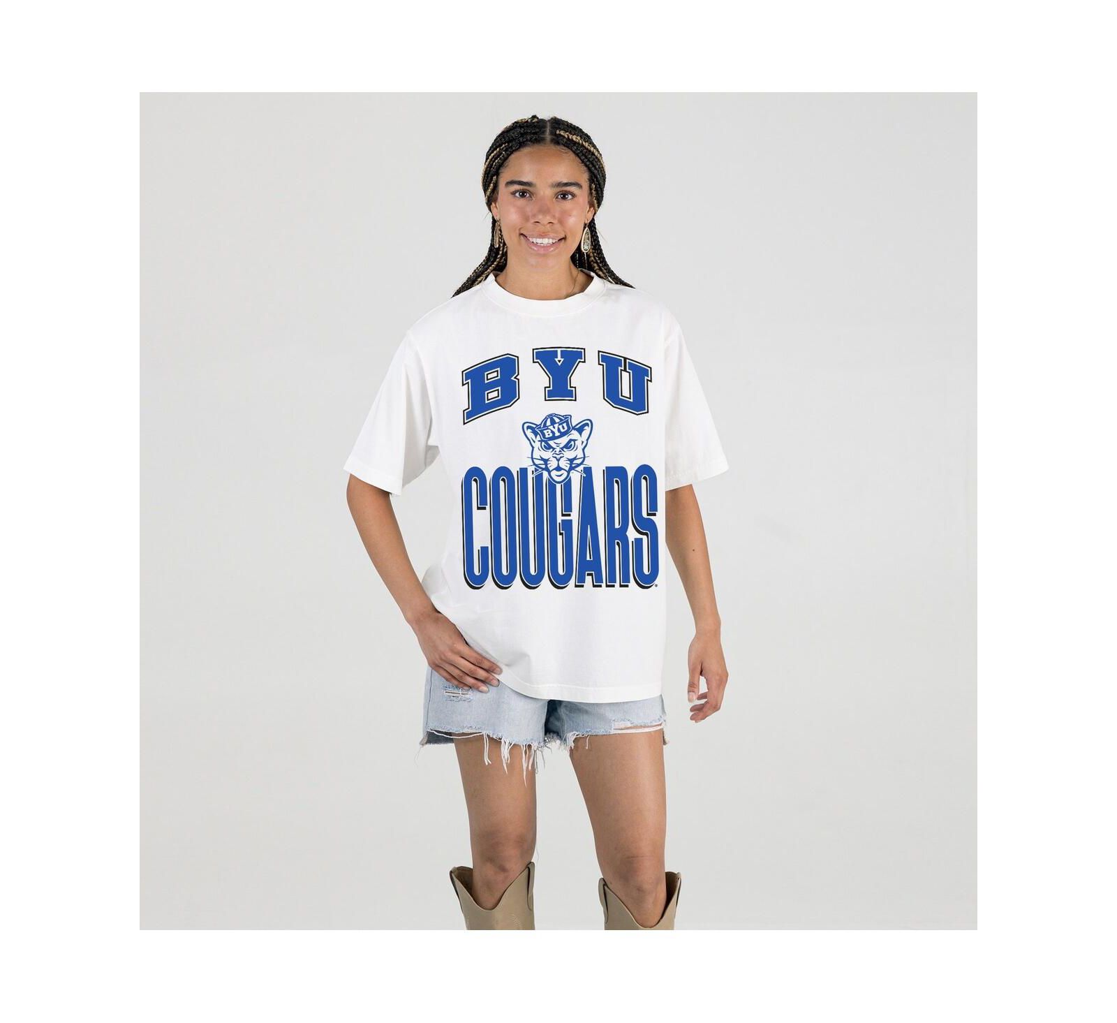 Gameday Couture Women's White BYU Cougars Oversized Fierce Focus T-Shirt
