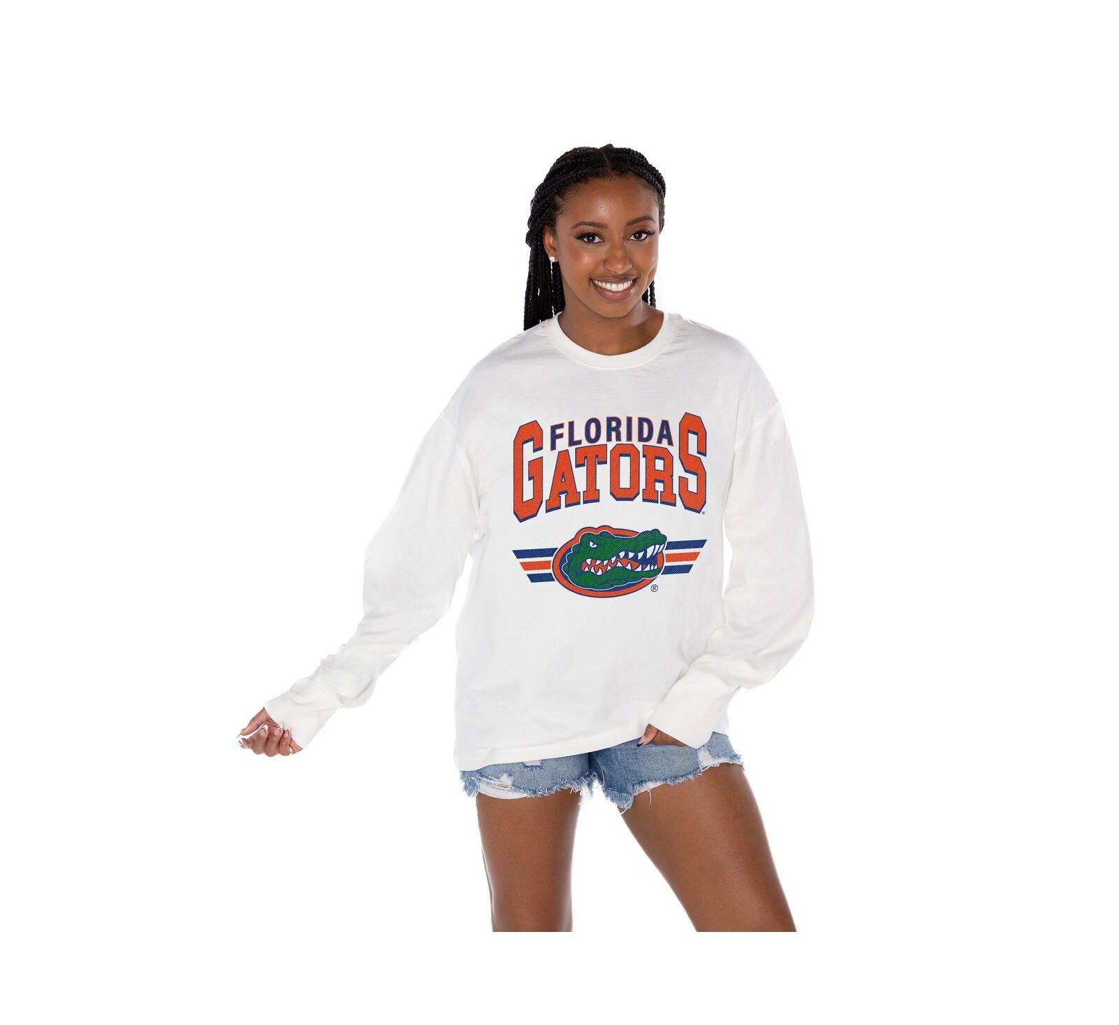 Gameday Couture Women's White Florida Gators Oversized Swift Strike Long Sleeve T-Shirt