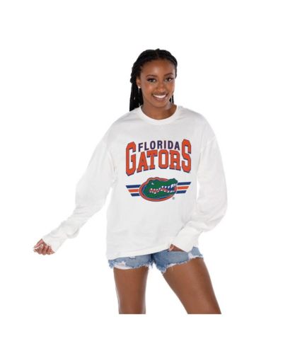 Женская футболка Gameday Couture Florida Gators Oversized Swift Strike с длинным рукавом белая