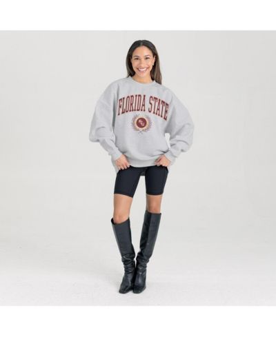 Gameday Couture Women's Ash Florida State Seminoles Oversized Tradition Refined Premium Fleece Sweatshirt