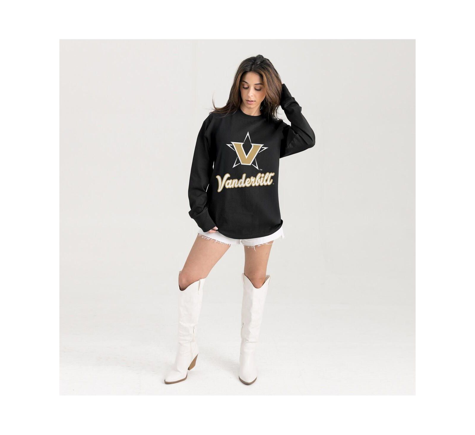 Женская оверсайз футболка Gameday Couture Black Vanderbilt Commodores Long Sleeve