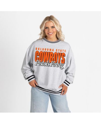Gameday Couture Женское оверсайз свитшот Oklahoma State Cowboys Ringer Stripe, серое